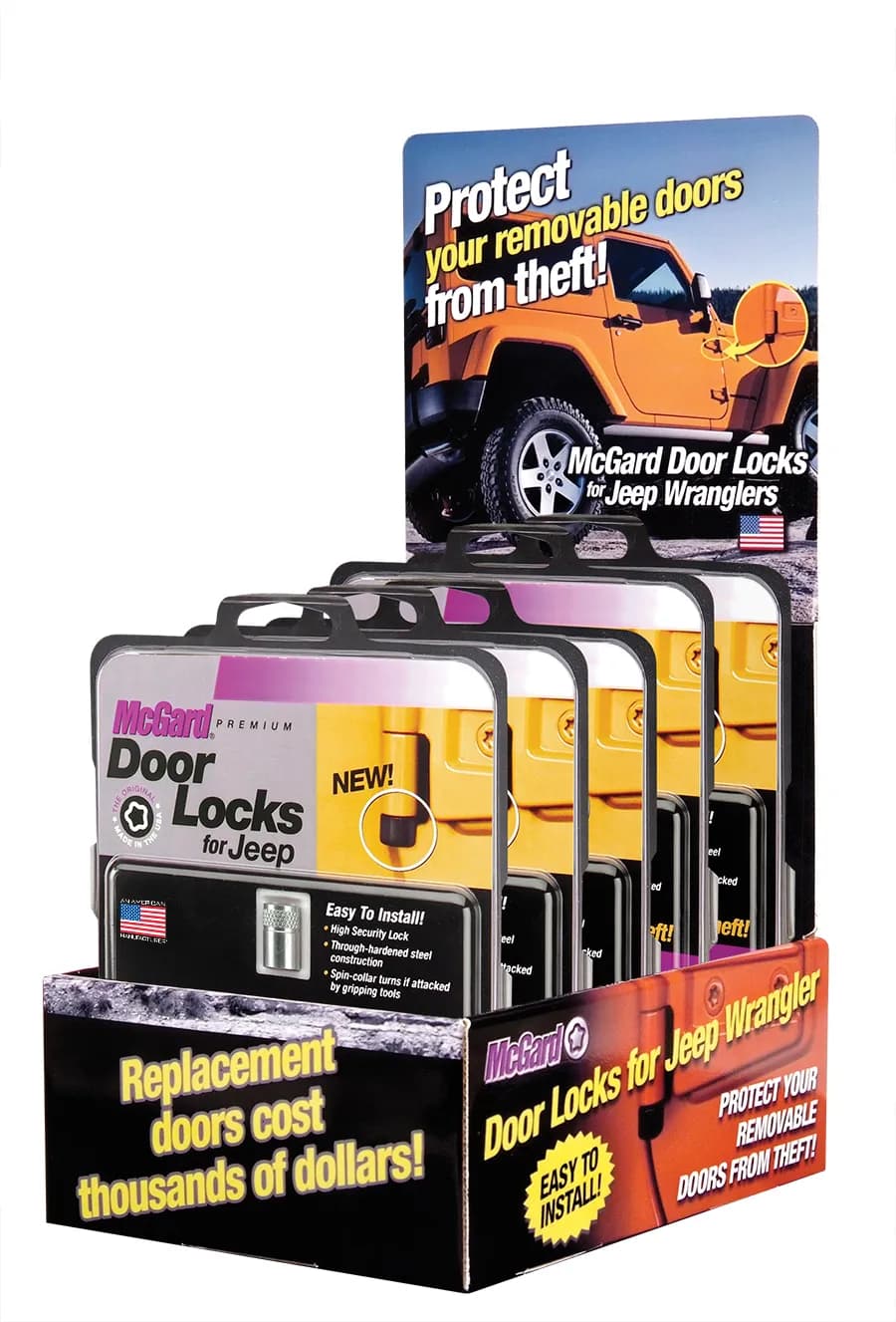Jeep Door Lock Counter Display W/Product (376060 & 276057 Sets Included)