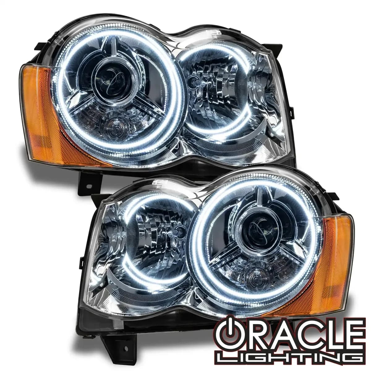 2008-2010 Jeep Grand Cherokee Pre-Assembled Headlights - HID - SMD / ColorSHIFT - w/BC2 Controller