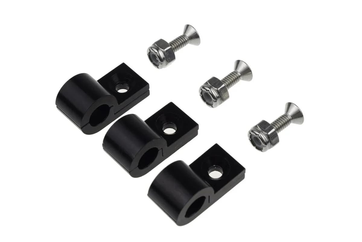3/8 Black Aluminum Line Clamps 6pcs/Pkg