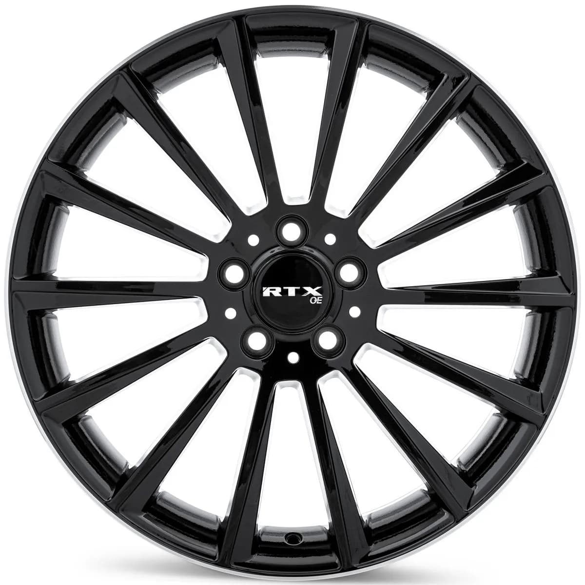 MB02 - Gloss Black with Machined Lip - 20x8.5 / 38 / 5x112 - 66.6