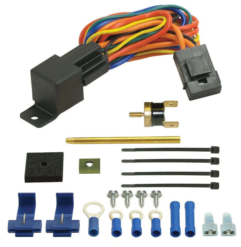 Derale 16738 Premium Single Stage 180°F Fan Controller with Push In Probe, 25 Amp