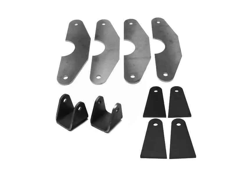 Steinjäger Tabs and Clevises, Weld On 4 Link Tab and Clevis Kits 0.750 Bore 3.00 Axle Diameter 2.50 Inch Clevis Jaw 4.00 Inch Straight Tab Length 2 Clevises, 4 Parallel Tabs, 4 Straight Tabs