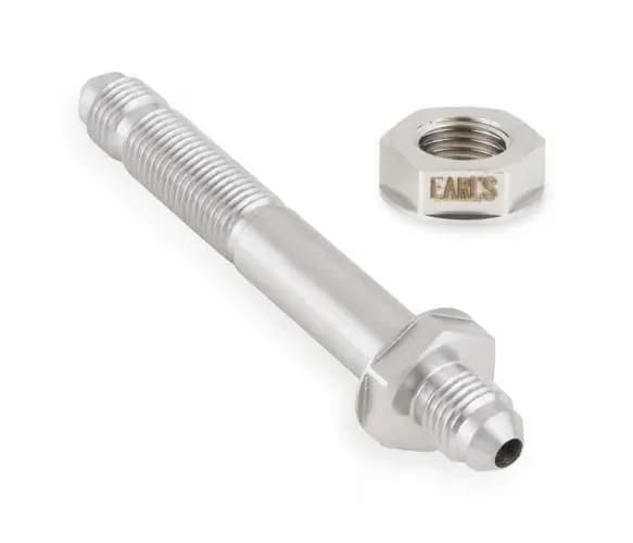 Earl's Straight -3 Bulkhead - Stainless Steel Long - Through Frame Style Fitting - 1.5" to 2.0"