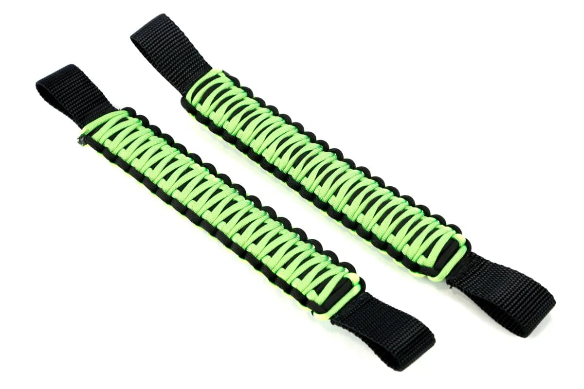 Paracord Grab Handles For Headrests For Jeep® Wrangler Jk, Jku, Jl, Jlu, Gladiator, Toyota® Tacoma, Ford® Bronco And Other Vehicles With Removable Head Rests (Pair of 2) | Bartact® - Neon Green-Gecko
