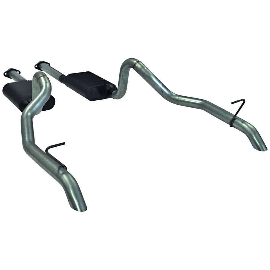 87-93 Ford Mustang GT 5.0L 2.50in Outlet Super 44 Series Mufflers American Thunder DOR Mandrel Bent Tubing 16 Gauge Aluminized Steel