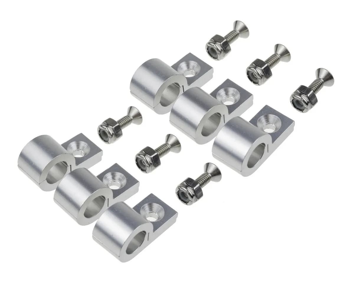 5/16 Polished Aluminum Line Clamps 6pcs/Pkg