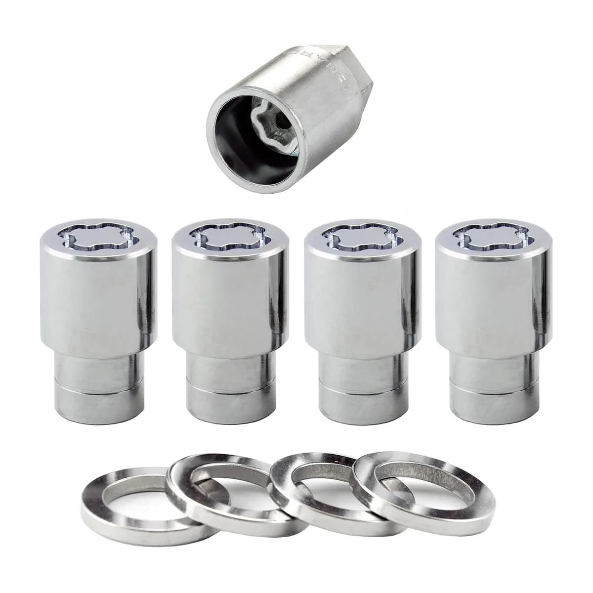 Wheel Lock Set 7/1620 Nut Reg .58 in Shank Dual 3/4 & 13/16 Hex 1.38 in Oal c