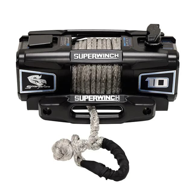 Scorpion Series 10k LB 12v dc Winch With Synthetic Rope Black