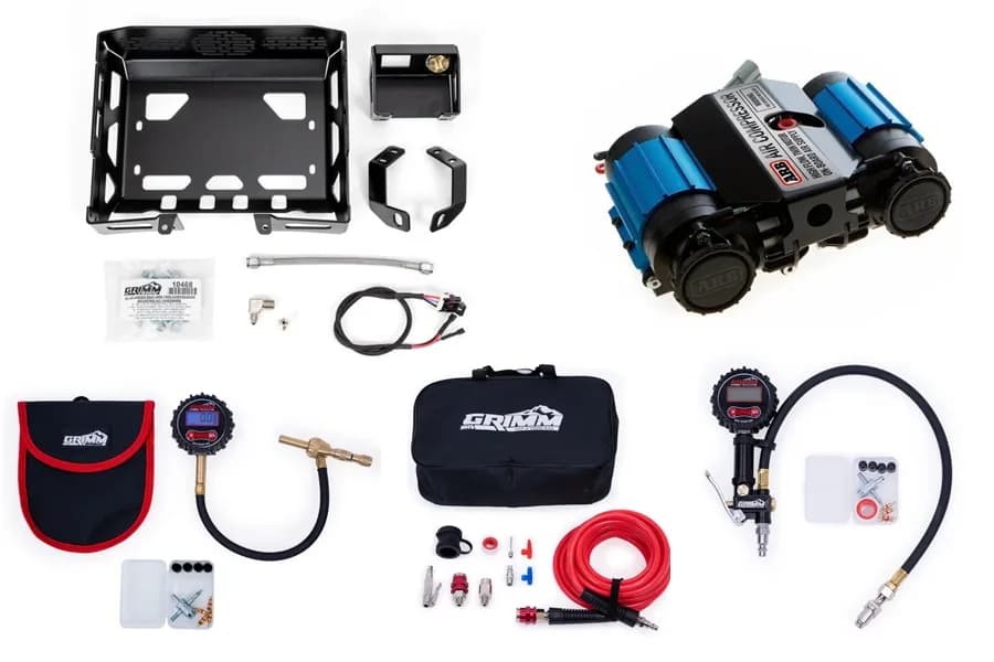 Grimm Offroad Under Seat Compressor Mount w/ Compressor and Accessories Package - JT/JL