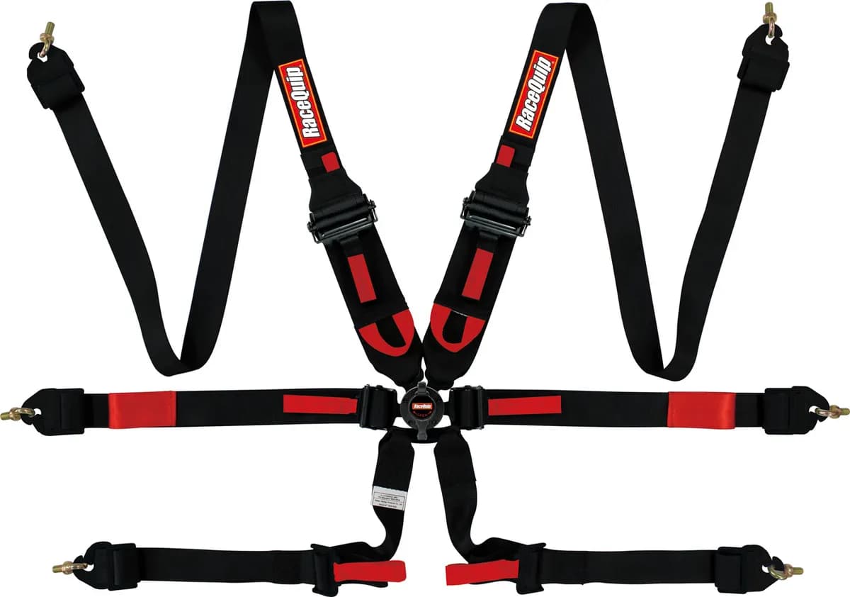 Rated 6 pt Camlock Hans Auto Racing Harness Set Pulldown 2in Lap Seat Belt Set