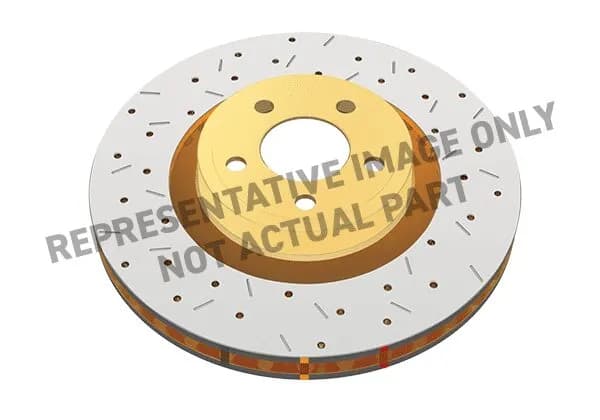4000 Series Cross Drilled/Slotted Unidirectional Rotor; Black Hub