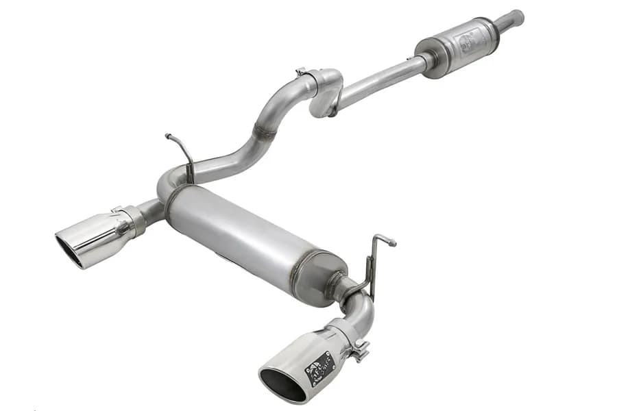 AFE Power Rebel Series 2.5in Dual Cat-Back Exhaust System, Polished - JL 4Dr 3.6L