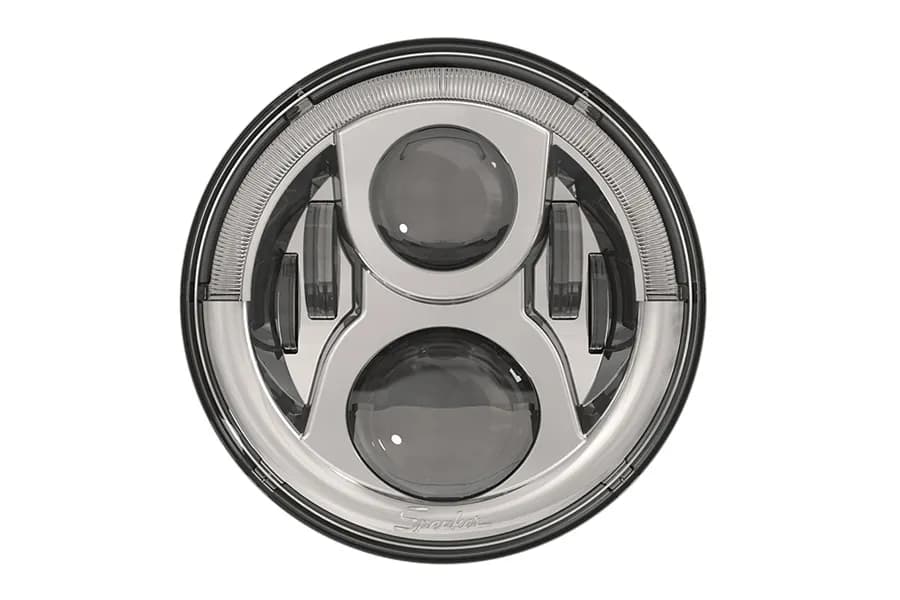 1224v DOT LED High/Low Beam Headlight W/Chrome Inner Bezel Single Light