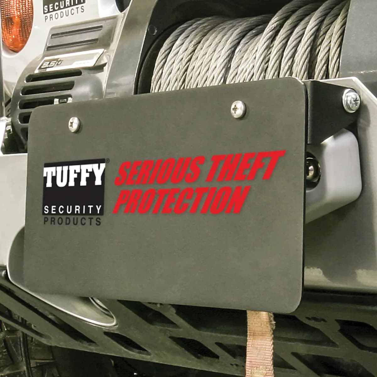 Flip-Up License Plate Holder; Black; For Use w/Hawse Winch Fairlead;