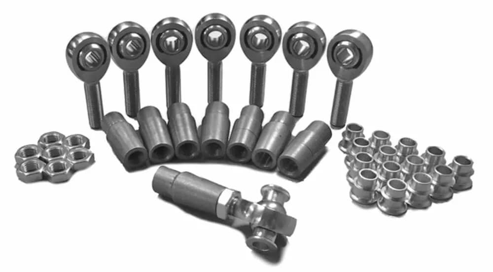 Steinjäger Heims, Nuts, Bungs, Inserts Rod End Kits 7/8-14 RH and LH Chrome Moly Housing, Nylon Race Fits 1.750 x 0.375 Tubing 8 Rod Ends