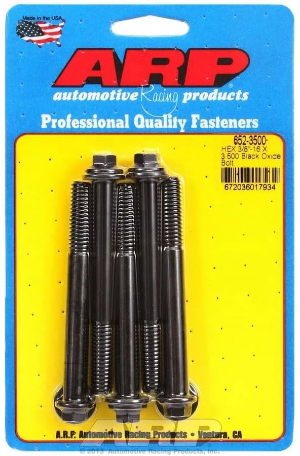 38-16 X 3.500 hex black oxide bolts