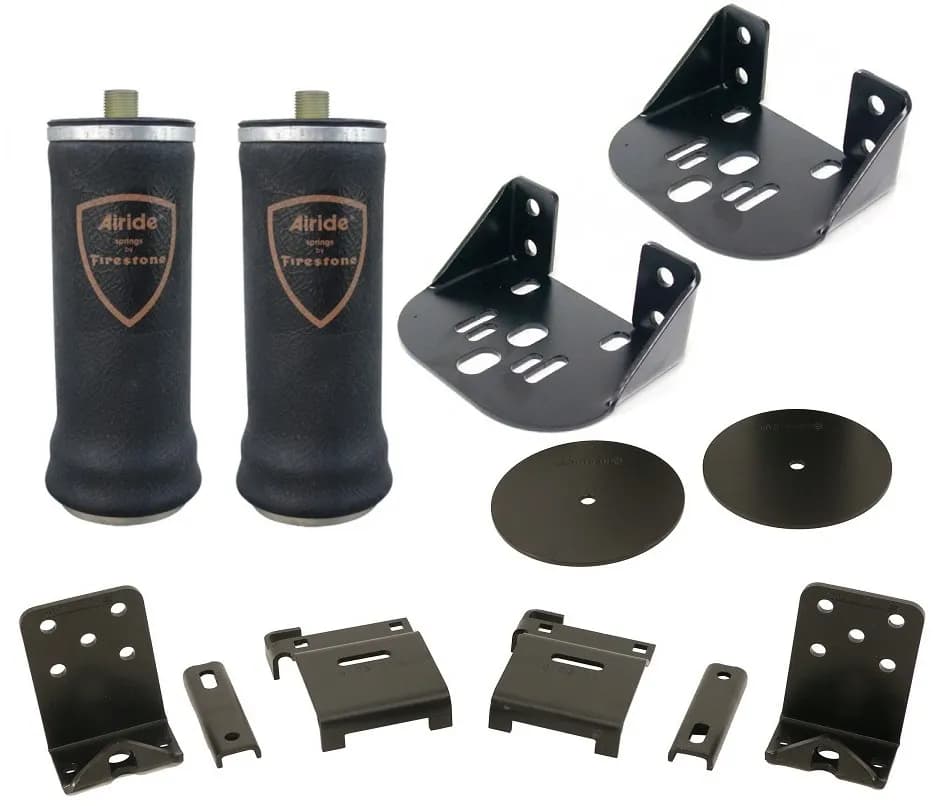 Air Over Leaf W/ 2000 LbCapacity For 2 -2.5 Inch Wide Leaf Spring W/ Side Frame Upper Mount Universal Fit 4 Inch Diameter 7076 Air Springs Brackets And Hardware Ridetech
