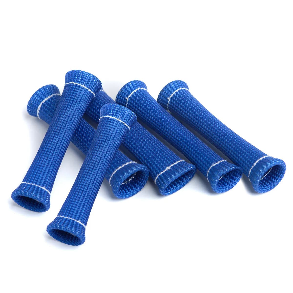 Plug Wire Sleeve Braided 6 x .375 Inch Up to 750 Degree F Blue 6 Pack Thermo Tec
