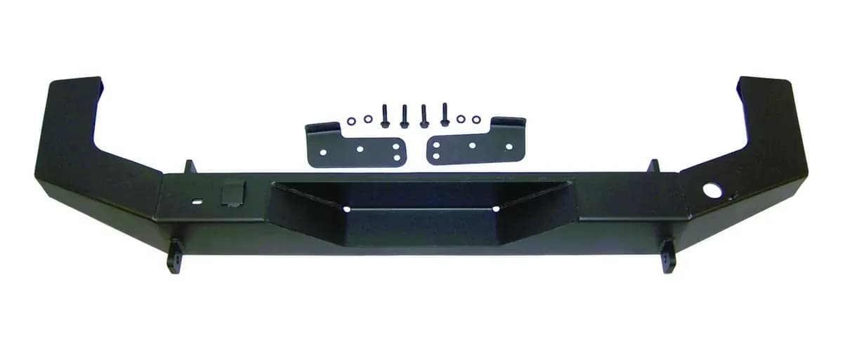 2007-2016 JK Wrangler; Hd Bumper Heavy Duty Rear Bumper; Includes D-Ring Holes, Provisions for Tire Carrier Mount, and Hardware; Accepts 82210485 Spare Tire Carrier Black