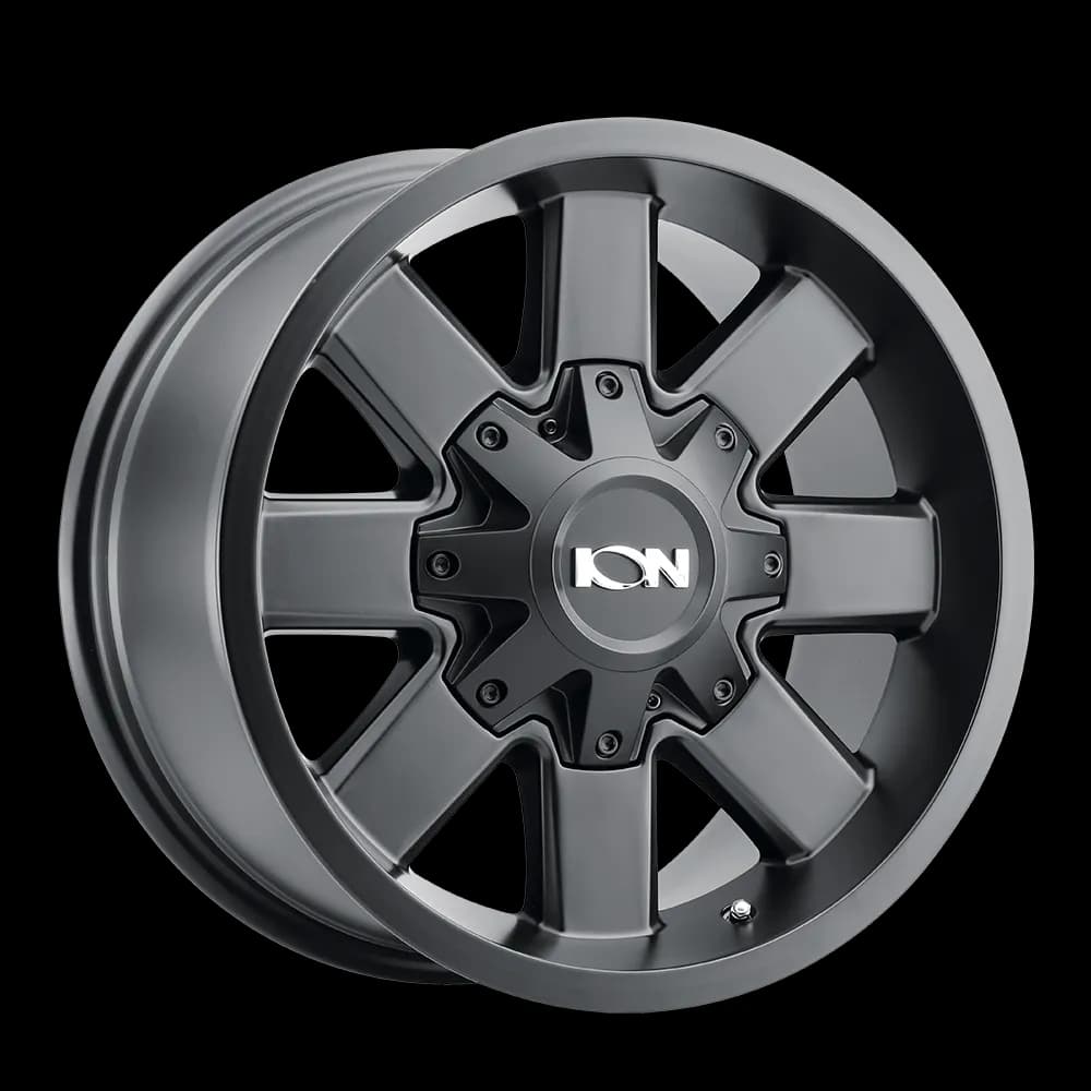 Cast Aluminum Wheels 141 SB 17x9 Satin Black 5 On 127/5 On 139.7 Bolt Pattern 18 Offset ION Wheels