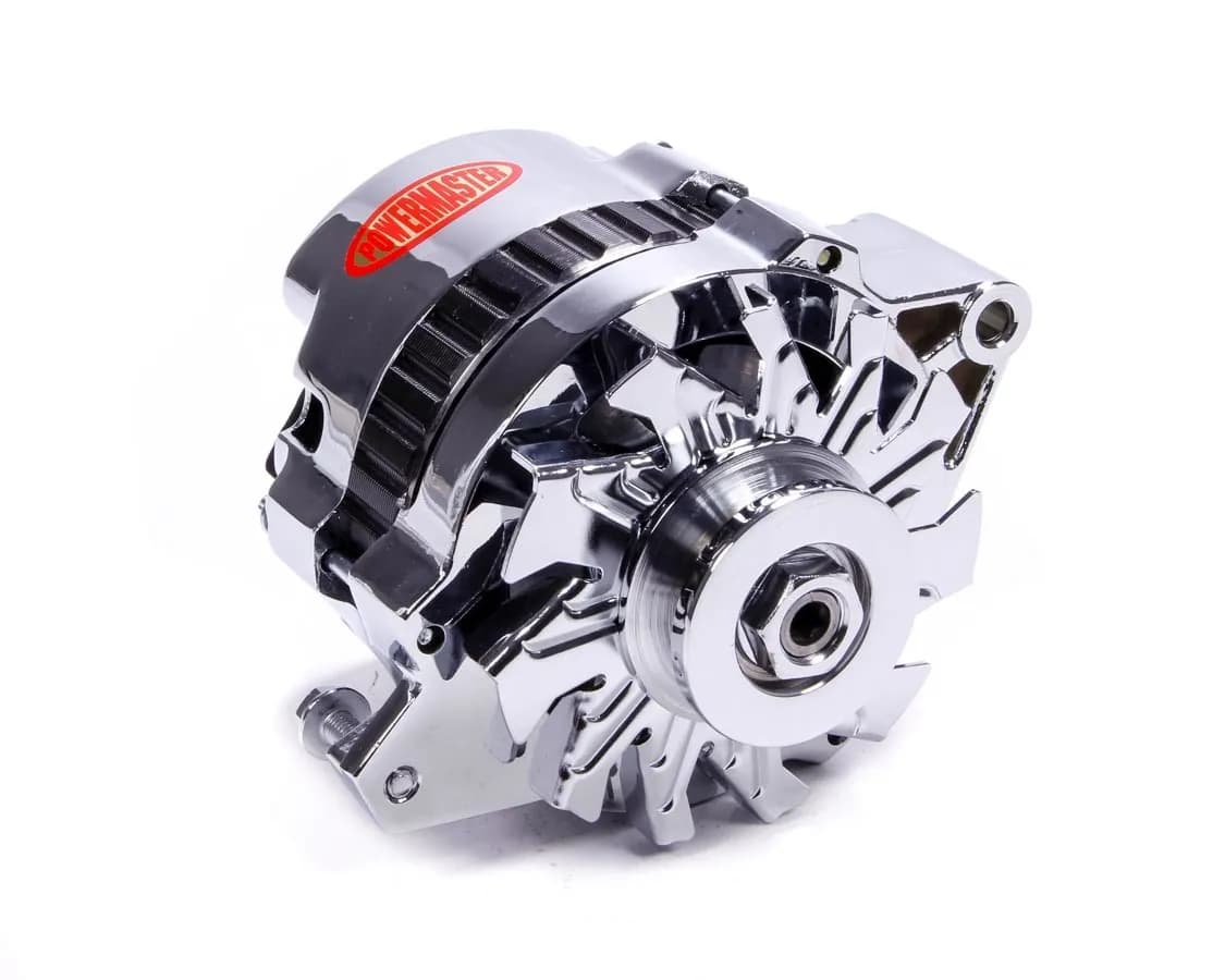 Alternator; CS130; Straight Mounting; 105 Amp; 85 Idle; 1 Groove V Type Pulley; Chrome;