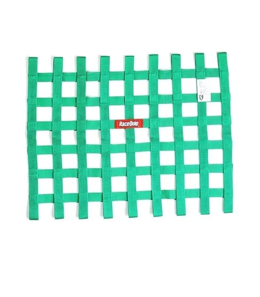 Ribbon Style Race Car Window Net Sfi 27.1 Certified; Green 18 h x 24 w
