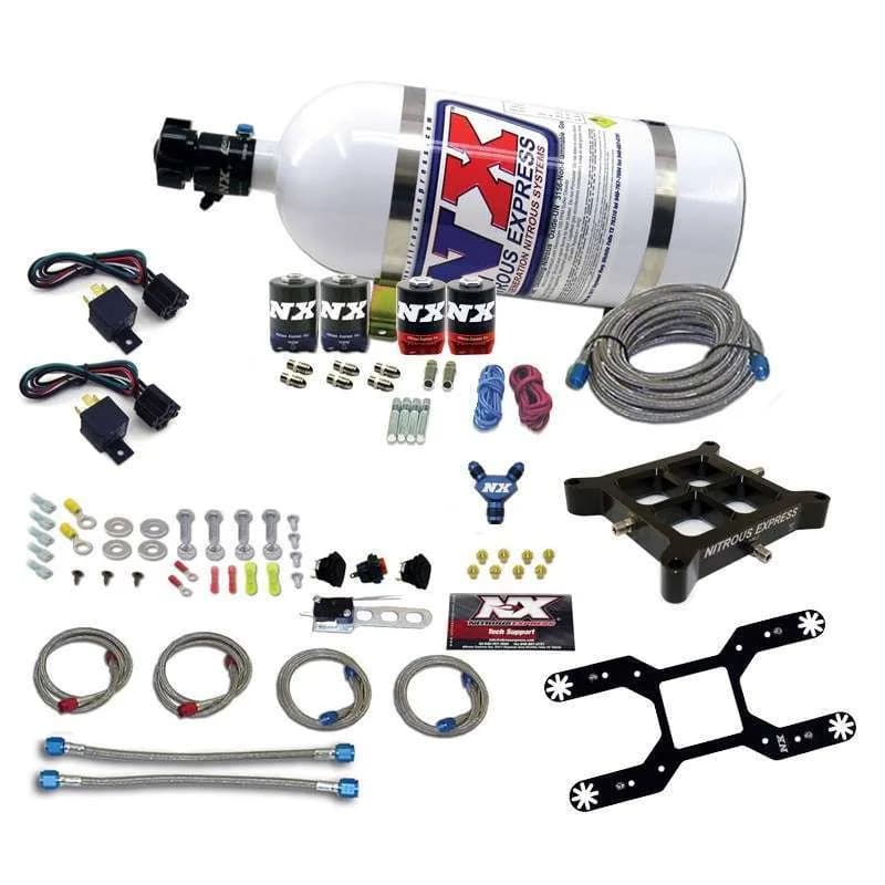 Nitrous Express - 4150 Dual Stage Billet Crossbar, (50-300 & 100-500hp) With 10lb Bottle. - 66042-10