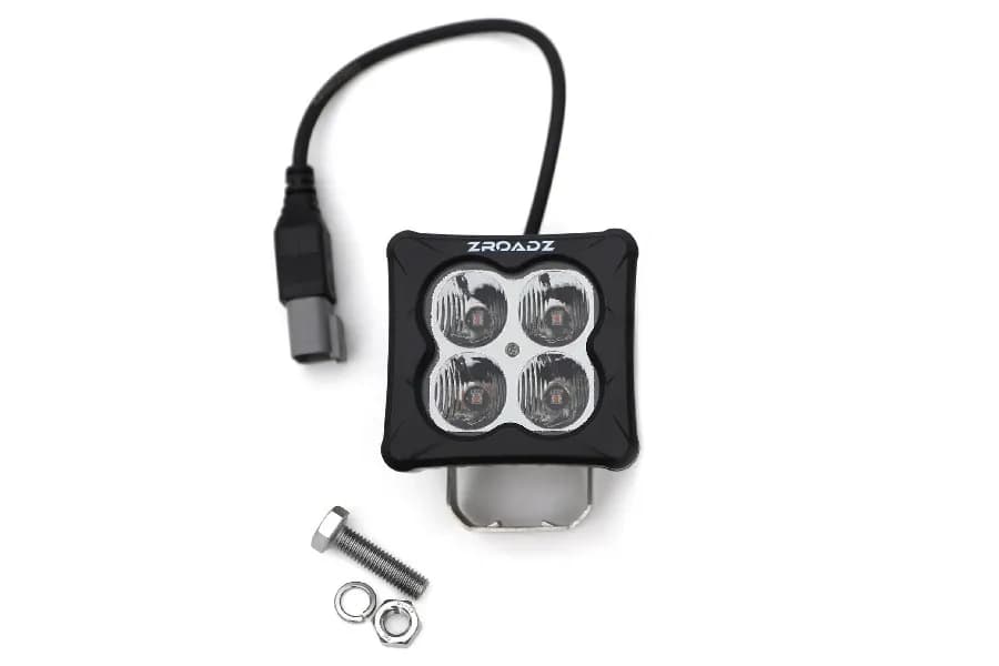 2122 Bronco A Pillar LED Kit(2)3in Amber LED Zroadz LED Pod Lights & Wiring Harness