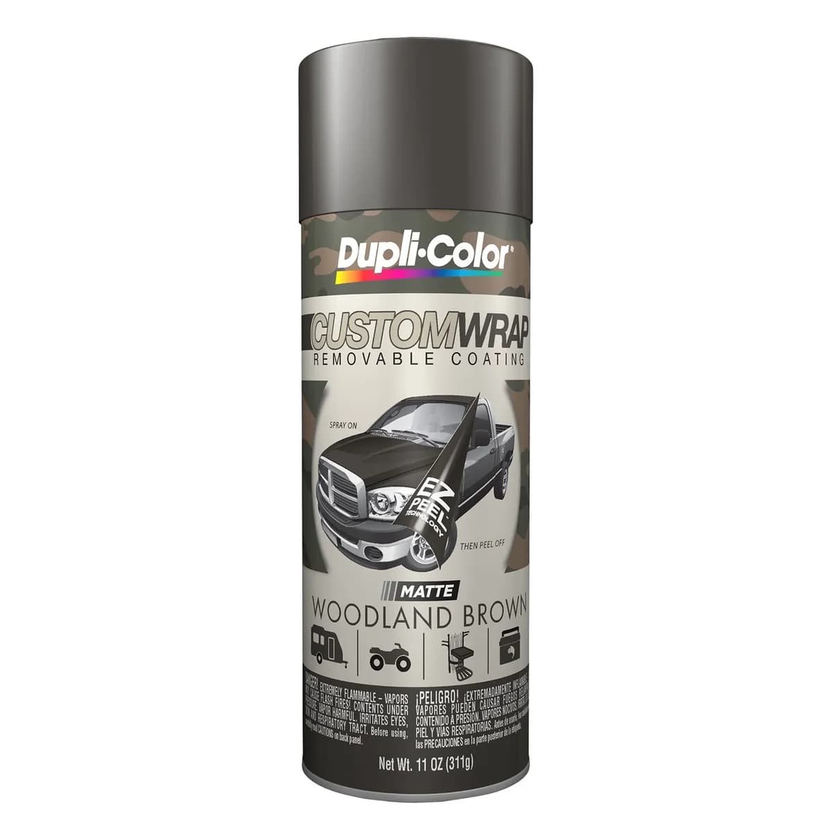 Custom Wrap Removable Camouflage Coating Matte Woodland Brown 11 oz Aerosol