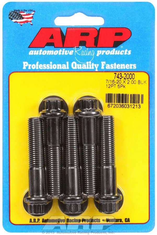 7/1620 x 2.000 12pt Black Oxide Bolts