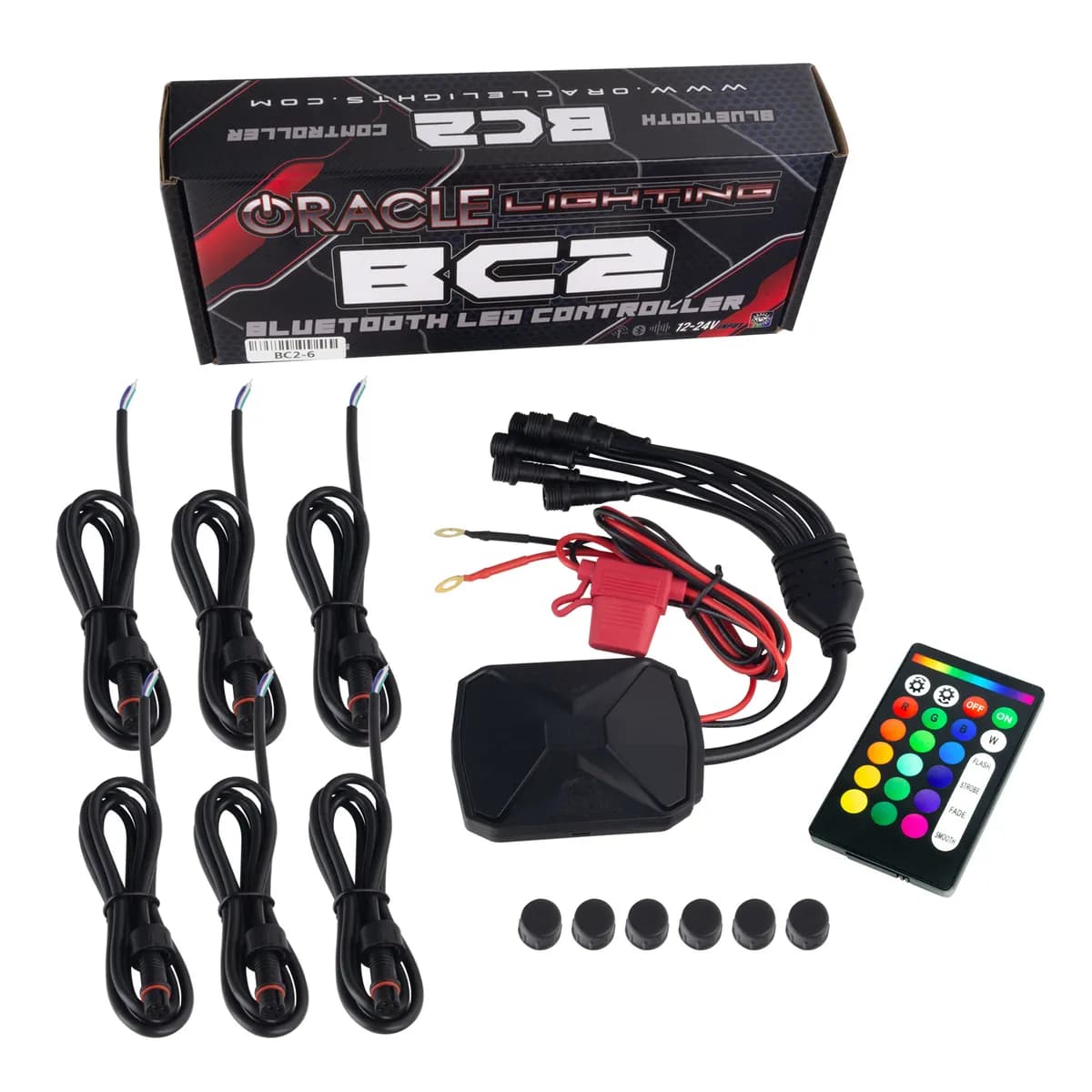 Oracle Lighting 2020-2025 Jeep Gladiator JT LED Headlight Surface Mount Halo Kit - Smd / Colorshift - W/Bc2 Controller