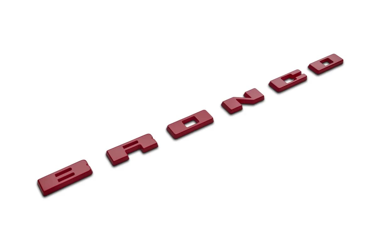 Bronco Red Grille Letters