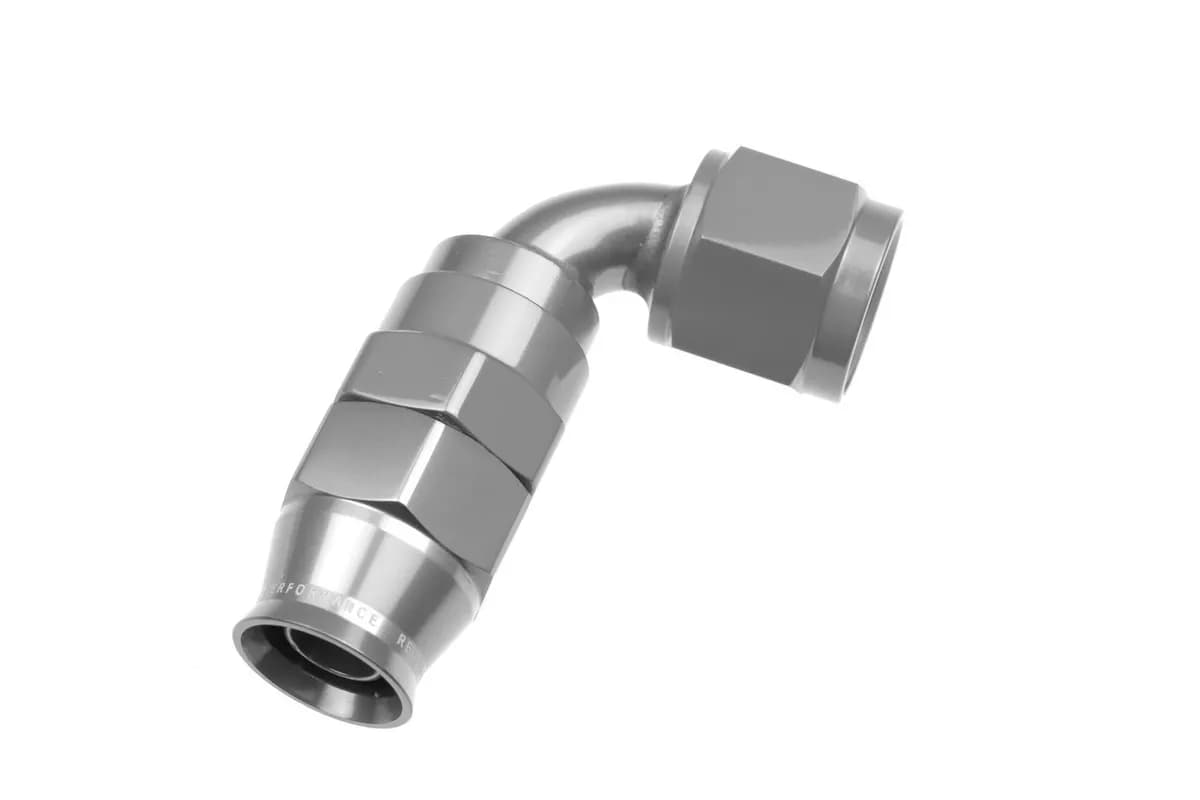 06 an 90 Degree Ptfe Reusable Hose End Clear