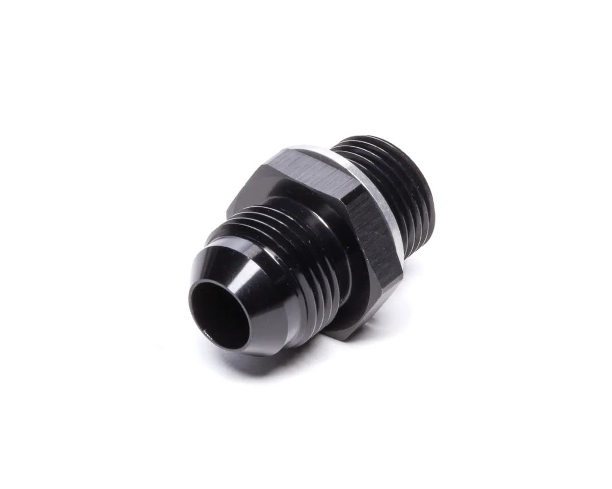 Straight AN to Metric Adapter Fitting; -8AN; M18x1.5 Metric Size; 6061 Aluminum; Black Anodized;