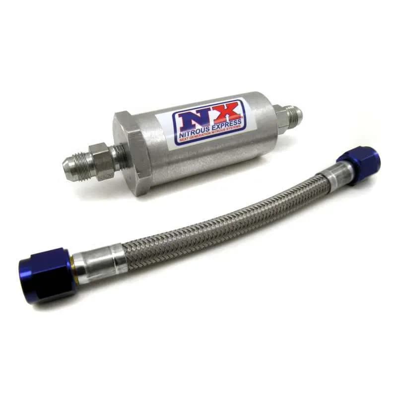 Nitrous Express - 4an Pure-Flo N20 Filter & 7 Stainless Hose (Lifetime Cleanable) - 15607