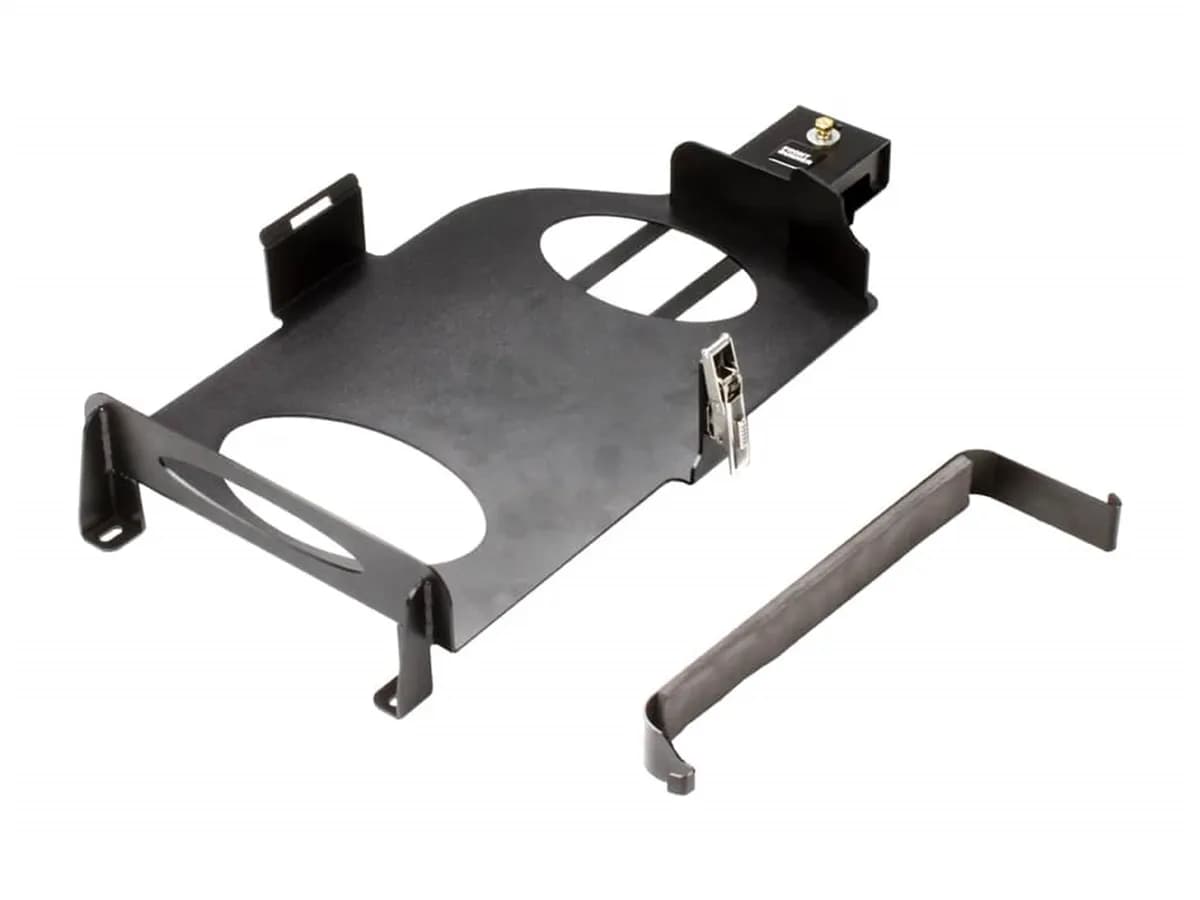 Side Mount Jerry Can Holder; Incl. Installation Hardware; Fitting Instruction; Black Powder-Coated; High Strength Steel; 9.1 in. L x 15.2 in. W x 28 in. H;
