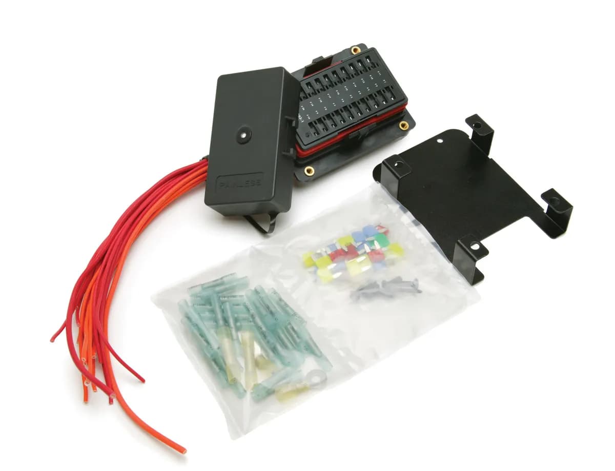 20 Circuit Weatherproof Fuse Block Kit; Fully Assembled w/Wire Leads; Completely Sealed Unit; Incl. Fuses/Wire Connectors/Mounting Bracket;