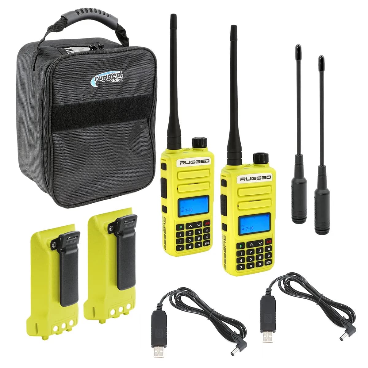 Rugged Radios Adventure Pack - Rugged Gmr2 Plus - Gmrs And Frs Two Way Handheld Radios w/ Accessories - Grey