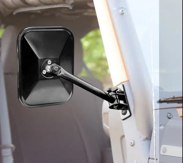 (Single)9716 Wrangler TJ JK Quick Release Side Mirrorblackrectangular