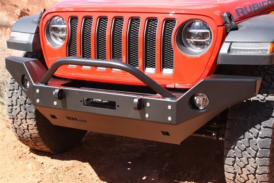 Rock Hard 4x4 Patriot Series Steel Full Width Front Bumper w/ Lowered Winch Mount - JT/JL