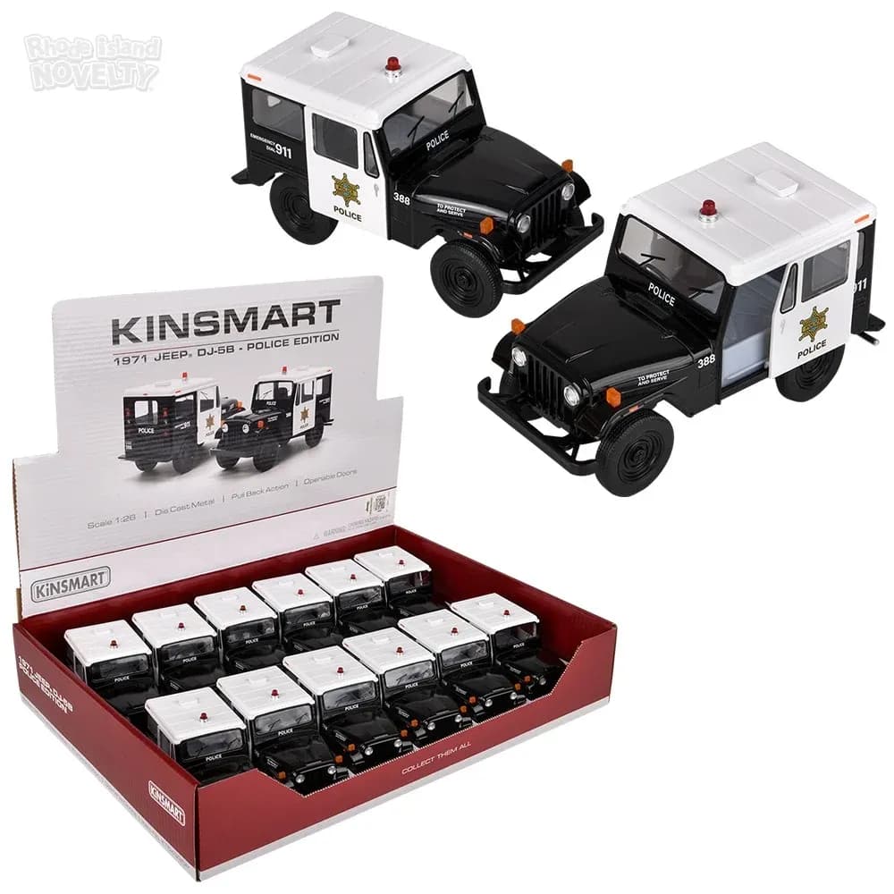 5\" Die-Cast Pull Back 1971 Jeep DJ-5B Police