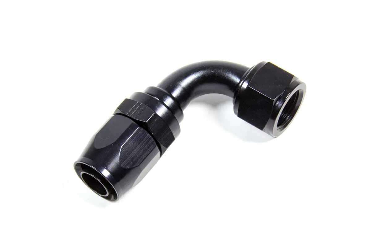 #10 Nut x #12 Hose Reducing Hose End 90 Degree Black