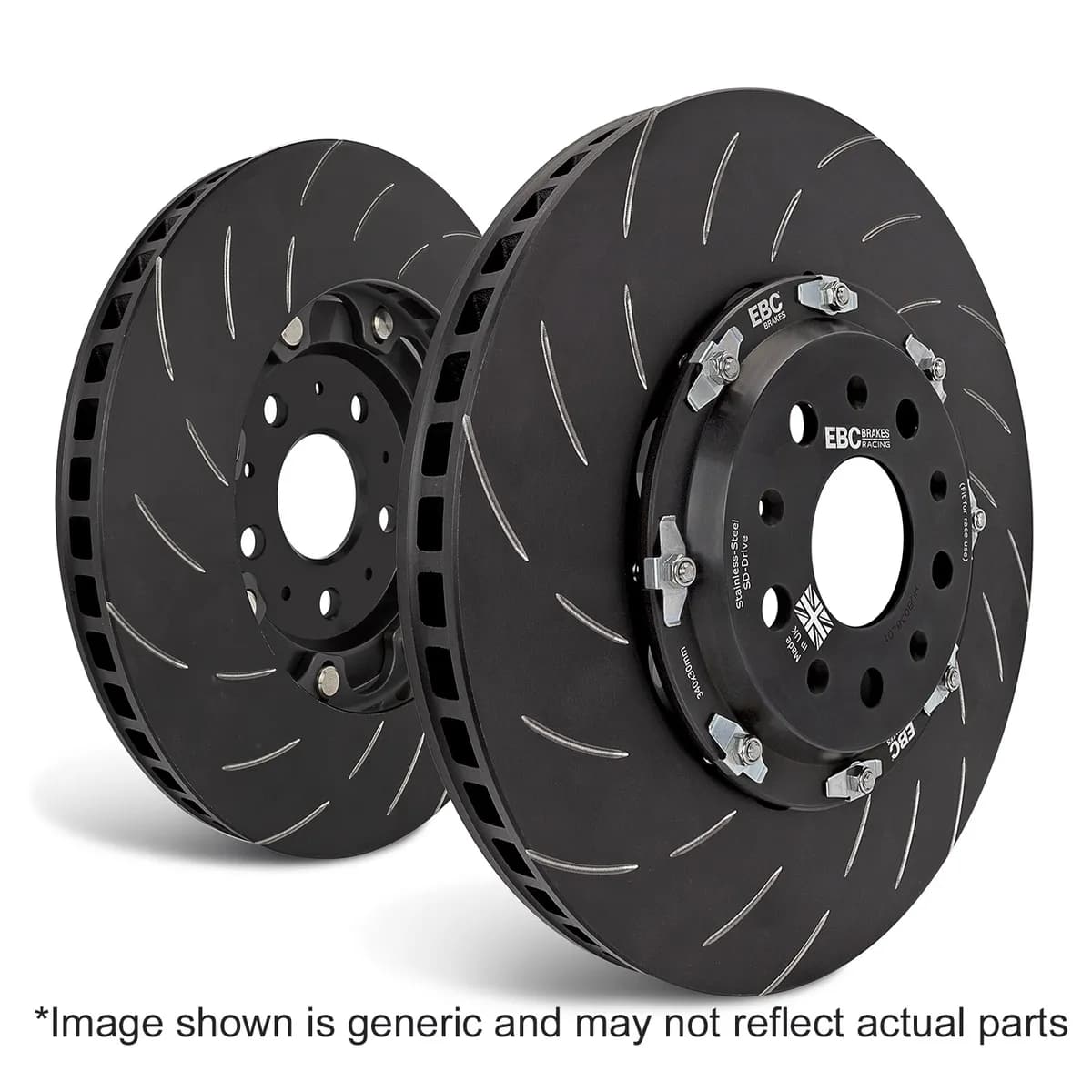 Racing Pad and Disc Rotor Full Kit; Set Of Bluestuff Brake Pads/Pair 2-Piece Fully-Floating Brake Discs;