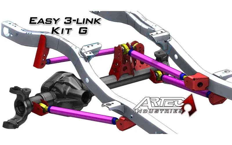 Easy 3 Link Kit G Adjustable Upper link Yes Outside Frame Offset Front Driver Rear Passenger Artec Industries