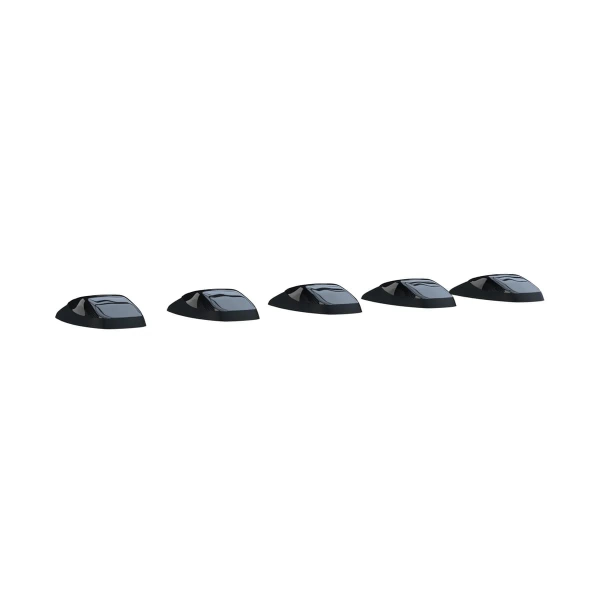 Dodge 19-23 RAM Heavy-Duty 2500 3500 5-Piece Set Amber Cab Roof Light Lens With 2-Way Forward Rear Facing Amber Ultra High-Power Leds - Attn This Cab Light Set is For a Fresh Install on a Truck That Did Not Come With OEM Cab Roof Lights no Square