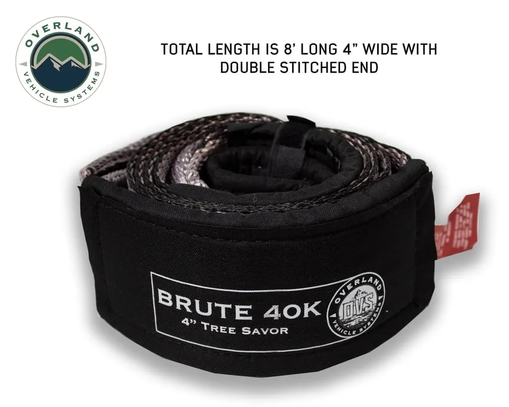 Tree Saver Tow Strap 40,000 lb. Gray With Storage Bag Overland Vehicle Systems