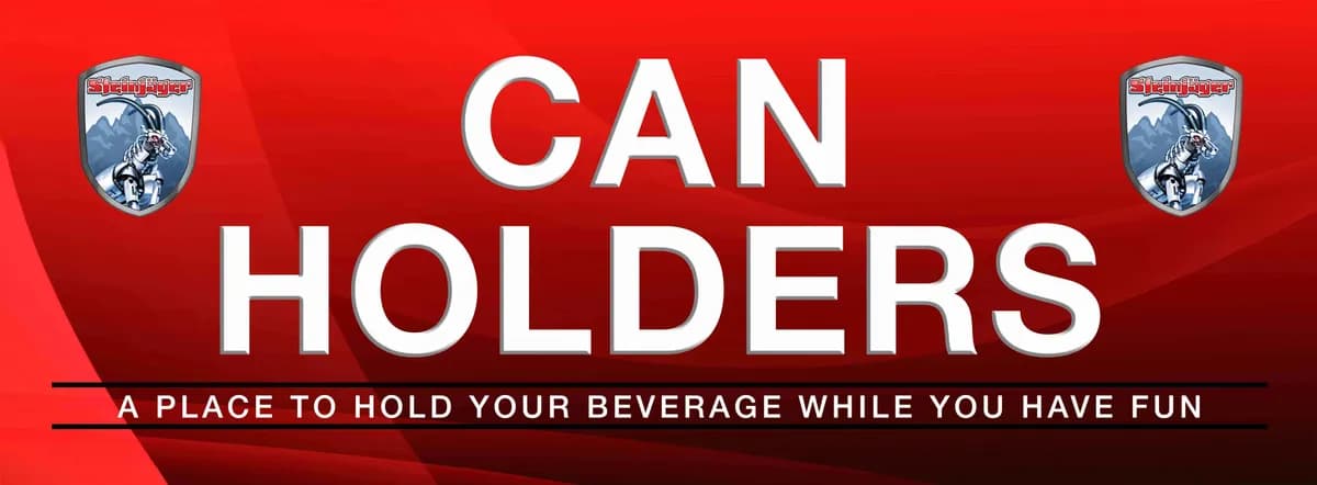 Steinjäger Header Sign Tower Display System, diy 18.375 inches wide x 5.5 inches high Can Holders