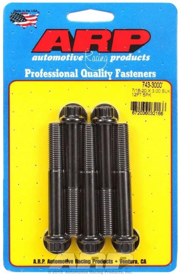 7/1620 x 3.000 12pt Black Oxide Bolts