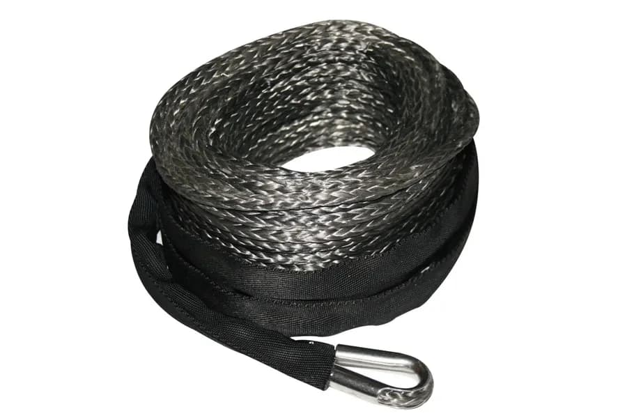 Synthetic Winch Rope 9.5mm x 75 Ft W/10 Ft Abrasion Sleeve Bulldog Winch