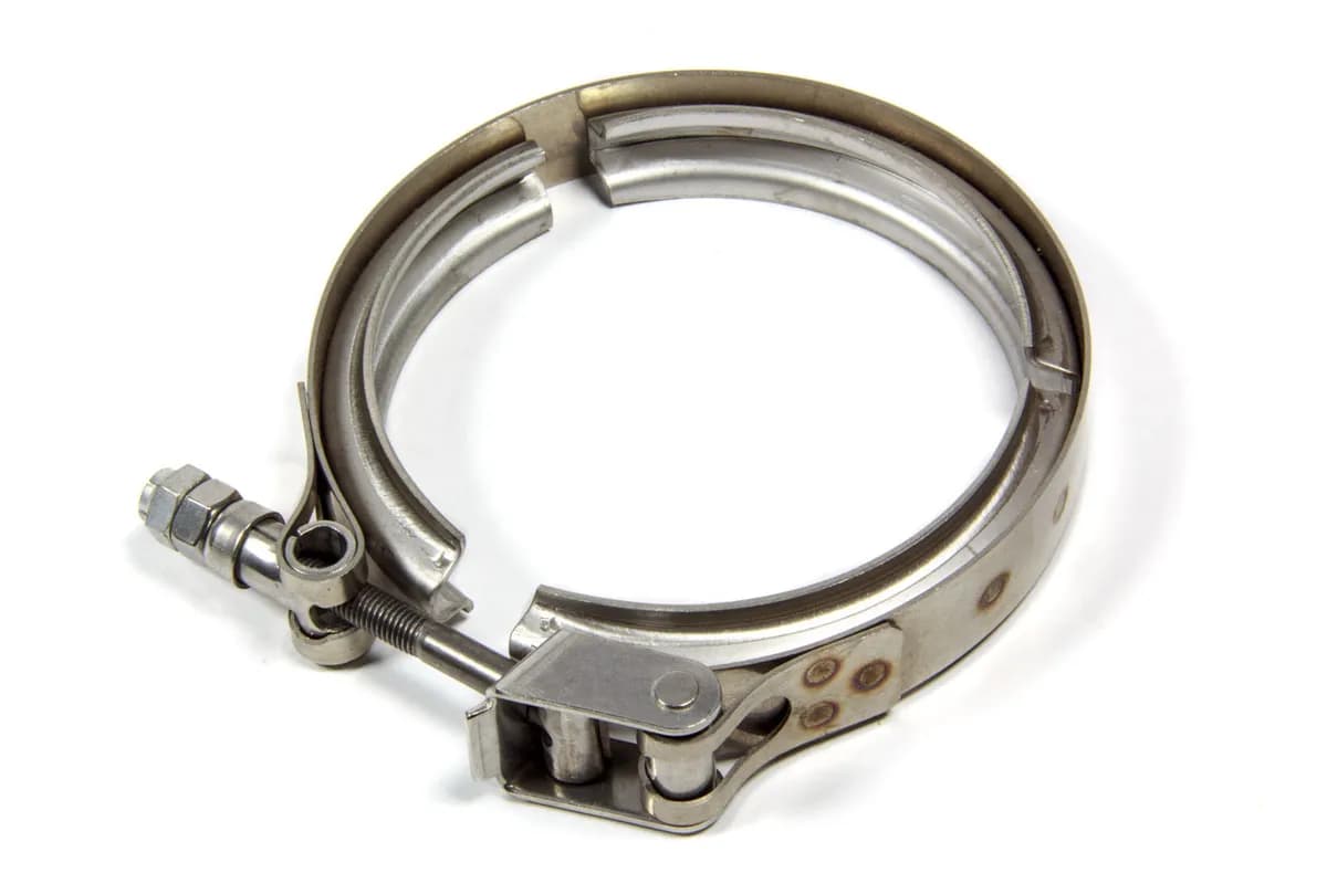 Quick Release V-Band Clamp; 3.5 in. Matiching Tube Size; 4.125 in. Flange OD; 300 Series Stainless Steel;